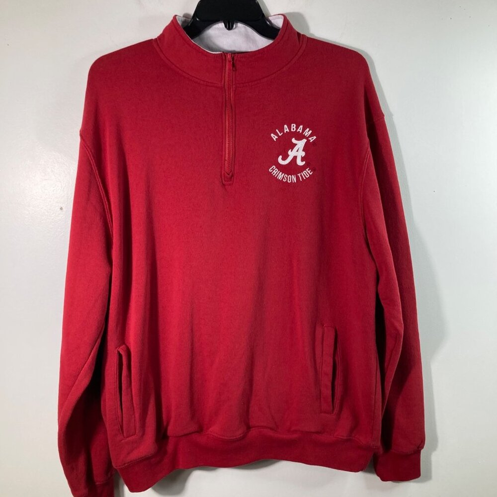 Vintage Colosseum 1/4 Zip Pullover Alabama Crimson Tide Sweatshirt 2XL Maroon Wh